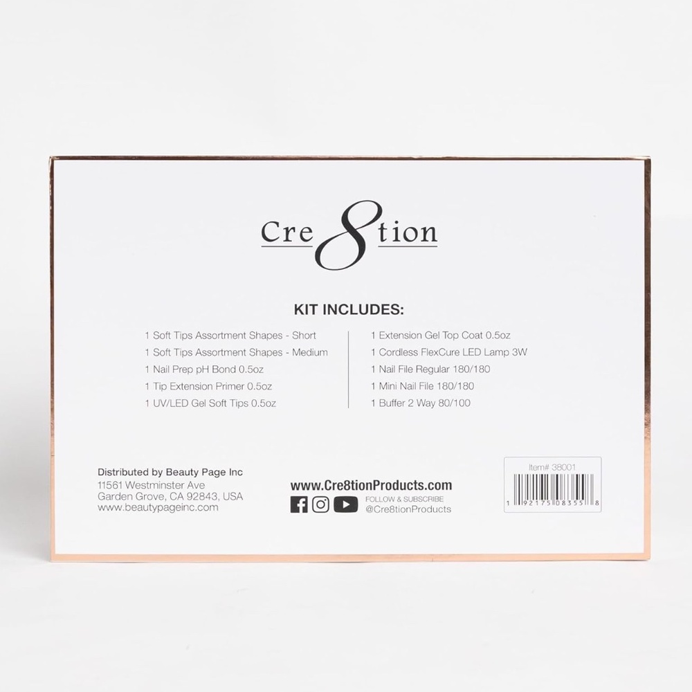 Cre8tion Professional Soft Tip Nail Extension Set With Lamp - Picture 2 of 8